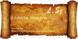 Lichtig Szorina névjegykártya
